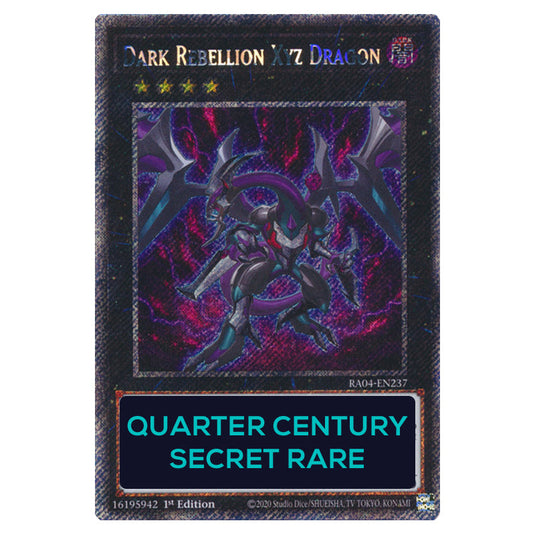 Dark Rebellion Xyz Dragon RA04-EN237-QCSR card from the Yu-Gi-Oh! set Quarter Century Stampede