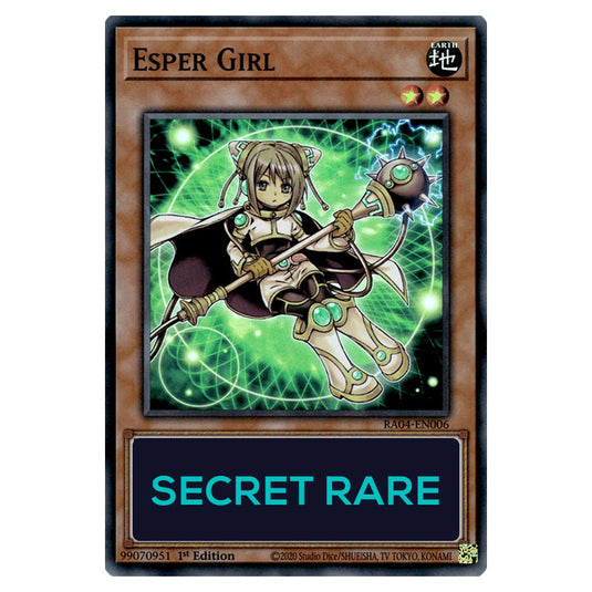 Esper Girl RA04-EN006-SCR card from the Yu-Gi-Oh! set Quarter Century Stampede
