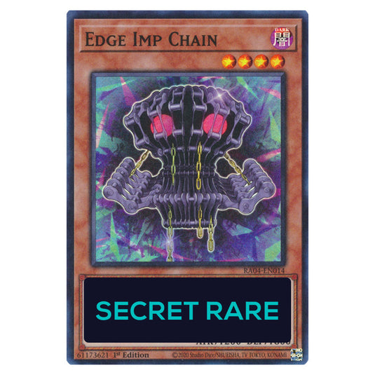 Edge Imp Chain RA04-EN014-SCR card from the Yu-Gi-Oh! set Quarter Century Stampede