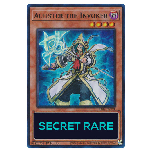Aleister the Invoker (Alternate Artwork) RA04-EN024-SCR card from the Yu-Gi-Oh! set Quarter Century Stampede