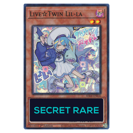 Live☆Twin Lil-la RA04-EN036-SCR card from the Yu-Gi-Oh! set Quarter Century Stampede