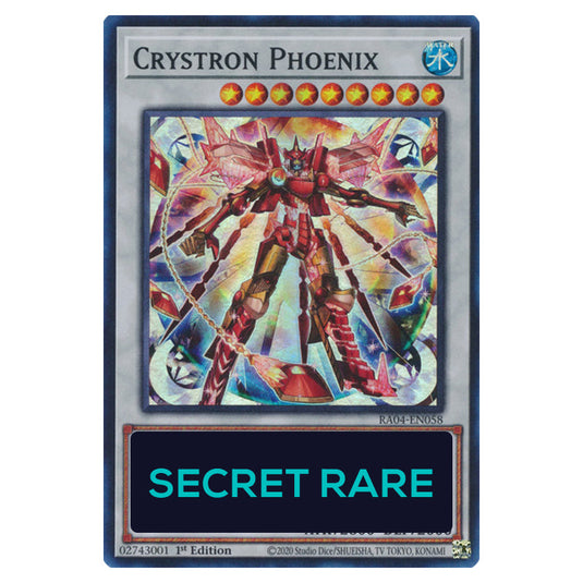 Crystron Phoenix RA04-EN058-SCR card from the Yu-Gi-Oh! set Quarter Century Stampede