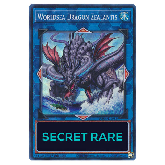 Worldsea Dragon Zealantis RA04-EN082-SCR card from the Yu-Gi-Oh! set Quarter Century Stampede