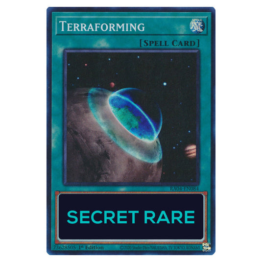 Terraforming RA04-EN084-SCR card from the Yu-Gi-Oh! set Quarter Century Stampede