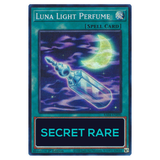 Luna Light Perfume RA04-EN090-SCR card from the Yu-Gi-Oh! set Quarter Century Stampede