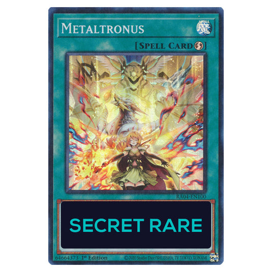 Metaltronus RA04-EN100-SCR card from the Yu-Gi-Oh! set Quarter Century Stampede