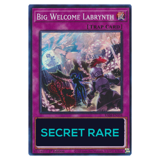 Big Welcome Labrynth RA04-EN104-SCR card from the Yu-Gi-Oh! set Quarter Century Stampede