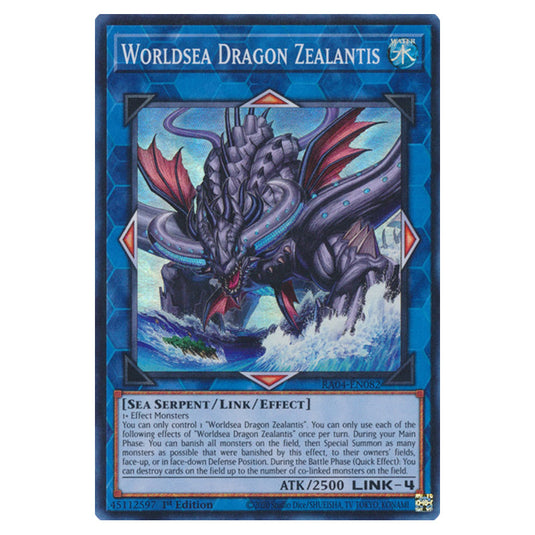Worldsea Dragon Zealantis RA04-EN082-SR card from the Yu-Gi-Oh! set Quarter Century Stampede