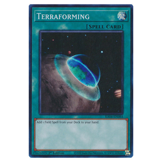 Terraforming RA04-EN084-SR card from the Yu-Gi-Oh! set Quarter Century Stampede