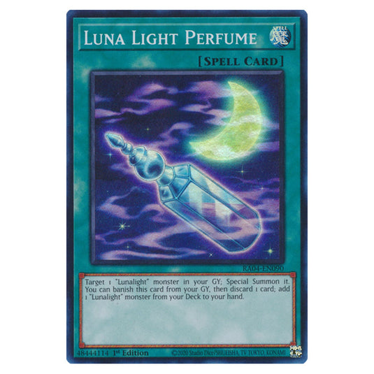 Luna Light Perfume RA04-EN090-SR card from the Yu-Gi-Oh! set Quarter Century Stampede