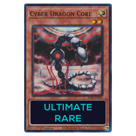 Cyber Dragon Core RA04-EN013-UTR card from the Yu-Gi-Oh! set Quarter Century Stampede