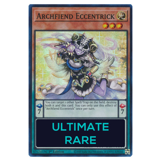 Archfiend Eccentrick RA04-EN017-UTR card from the Yu-Gi-Oh! set Quarter Century Stampede