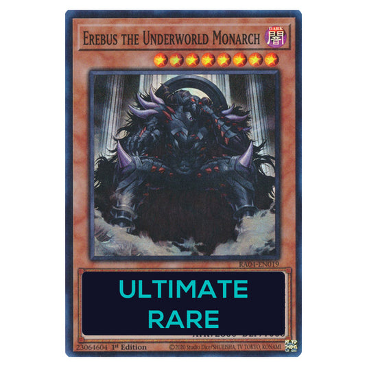 Erebus the Underworld Monarch RA04-EN019-UTR card from the Yu-Gi-Oh! set Quarter Century Stampede