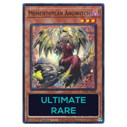 Mementotlan Angwitch RA04-EN048-UTR card from the Yu-Gi-Oh! set Quarter Century Stampede