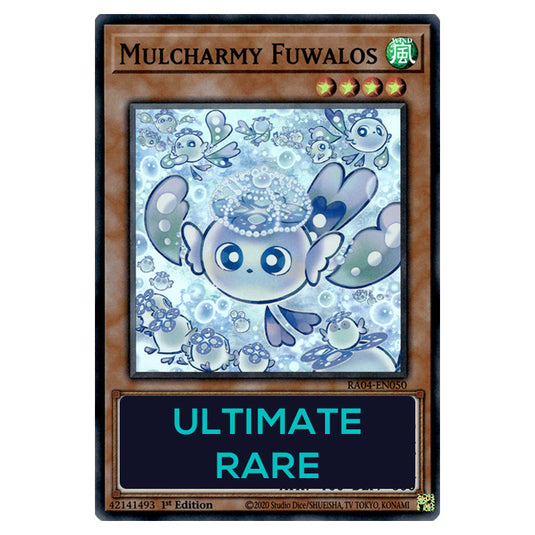 Mulcharmy Fuwalos RA04-EN050-UTR card from the Yu-Gi-Oh! set Quarter Century Stampede