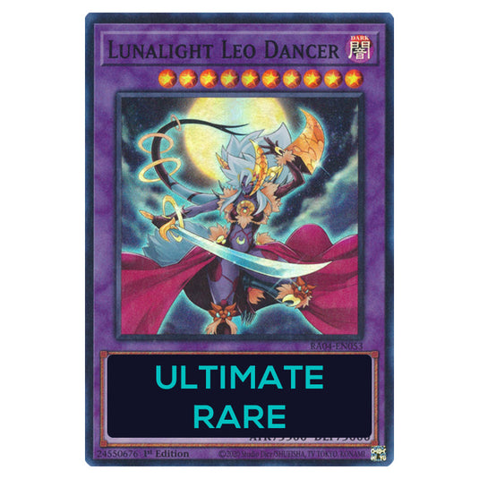 Lunalight Leo Dancer RA04-EN053-UTR card from the Yu-Gi-Oh! set Quarter Century Stampede