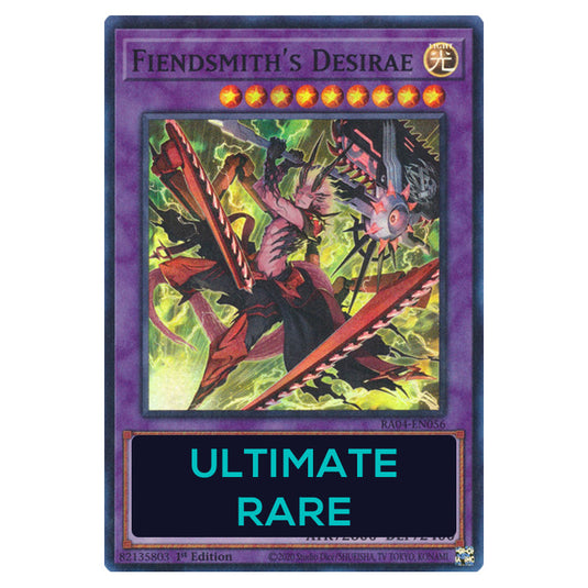 Fiendsmith's Desirae RA04-EN056-UTR card from the Yu-Gi-Oh! set Quarter Century Stampede