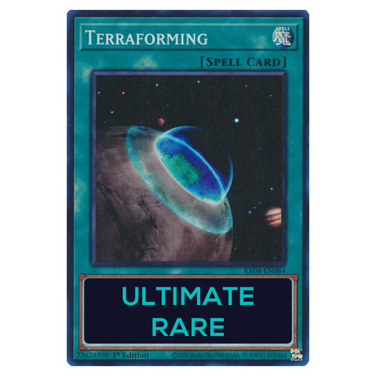 Terraforming RA04-EN084-UTR card from the Yu-Gi-Oh! set Quarter Century Stampede