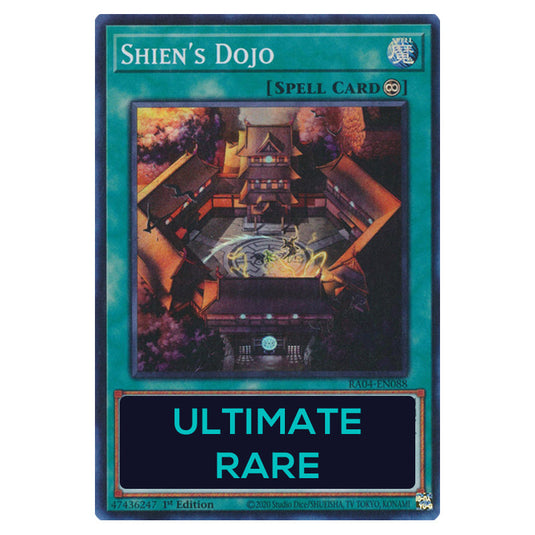Shien's Dojo RA04-EN088-UTR card from the Yu-Gi-Oh! set Quarter Century Stampede