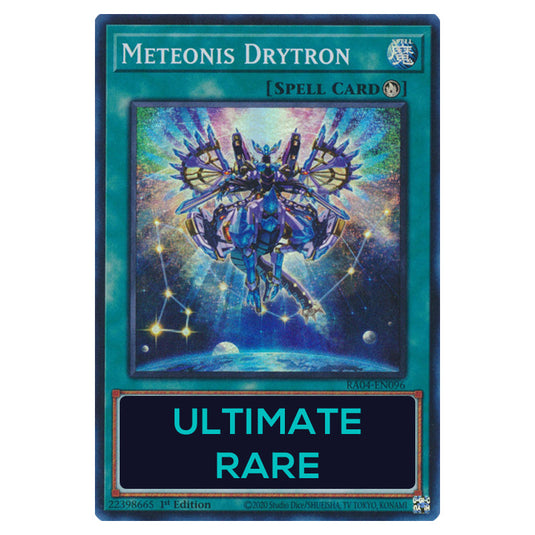 Meteonis Drytron RA04-EN096-UTR card from the Yu-Gi-Oh! set Quarter Century Stampede