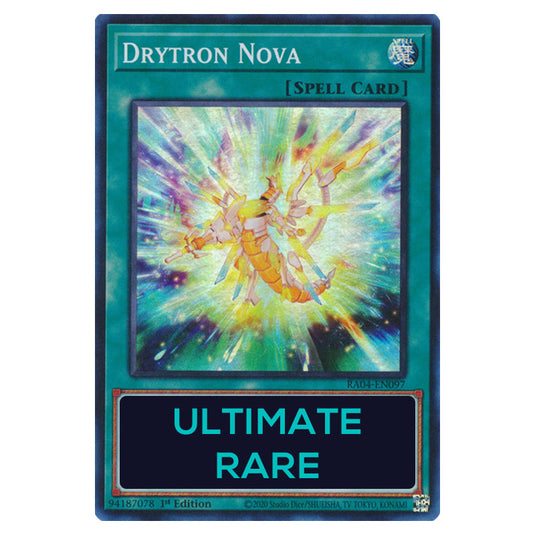 Drytron Nova RA04-EN097-UTR card from the Yu-Gi-Oh! set Quarter Century Stampede