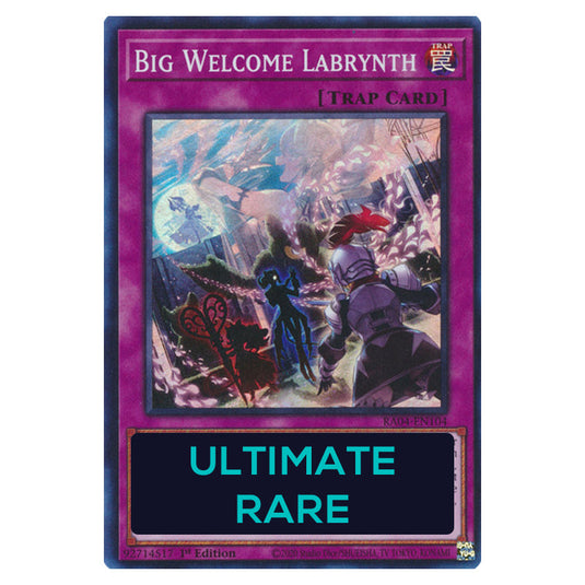 Big Welcome Labrynth RA04-EN104-UTR card from the Yu-Gi-Oh! set Quarter Century Stampede
