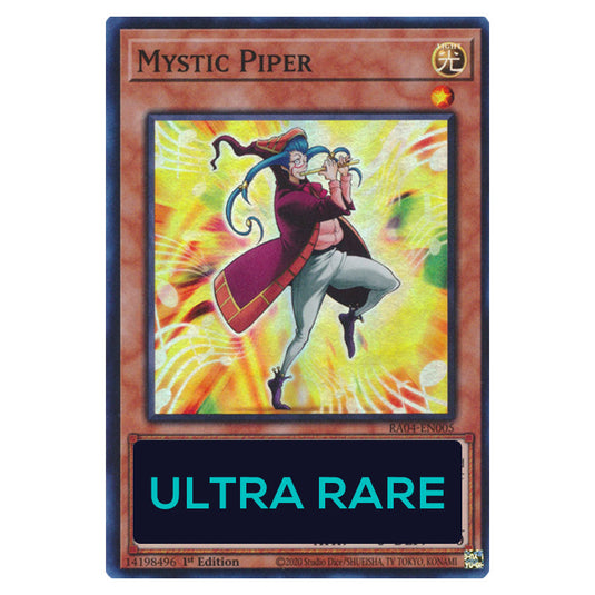 Mystic Piper RA04-EN005-UR card from the Yu-Gi-Oh! set Quarter Century Stampede