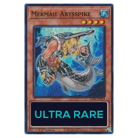 Mermail Abysspike RA04-EN012-UR card from the Yu-Gi-Oh! set Quarter Century Stampede