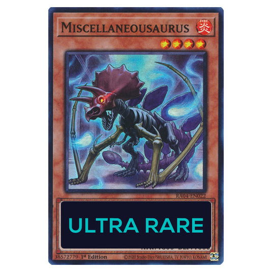 Miscellaneousaurus RA04-EN022-UR card from the Yu-Gi-Oh! set Quarter Century Stampede