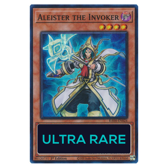 Aleister the Invoker (Alternate Artwork) RA04-EN024-UR card from the Yu-Gi-Oh! set Quarter Century Stampede