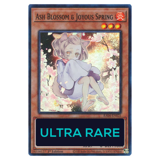 Ash Blossom & Joyous Spring (Alternate Artwork) RA04-EN025-UR card from the Yu-Gi-Oh! set Quarter Century Stampede