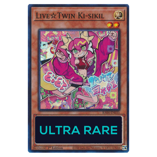 Live☆Twin Ki-sikil RA04-EN035-UR card from the Yu-Gi-Oh! set Quarter Century Stampede
