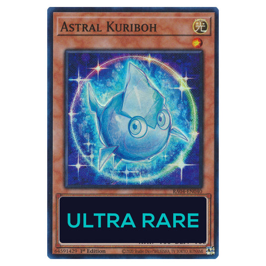 Astral Kuriboh RA04-EN040-UR card from the Yu-Gi-Oh! set Quarter Century Stampede