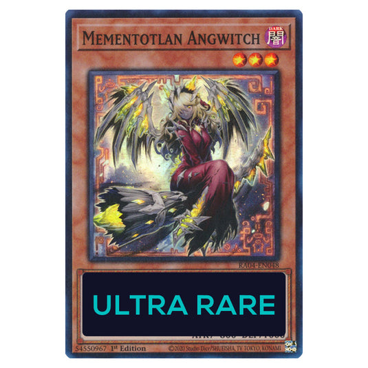 Mementotlan Angwitch RA04-EN048-UR card from the Yu-Gi-Oh! set Quarter Century Stampede
