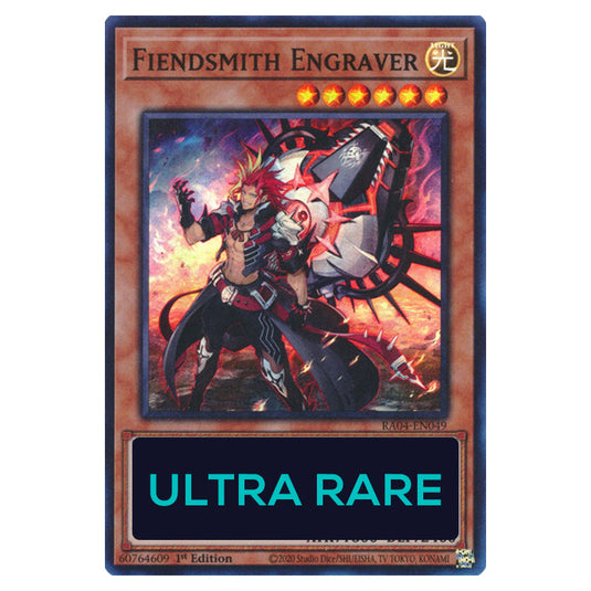 Fiendsmith Engraver RA04-EN049-UR card from the Yu-Gi-Oh! set Quarter Century Stampede