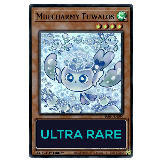 Mulcharmy Fuwalos RA04-EN050-UR card from the Yu-Gi-Oh! set Quarter Century Stampede