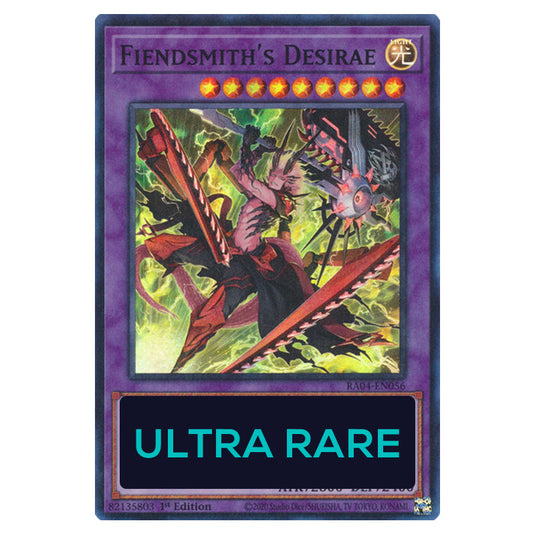 Fiendsmith's Desirae RA04-EN056-UR card from the Yu-Gi-Oh! set Quarter Century Stampede