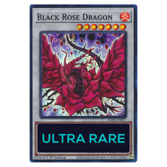 Black Rose Dragon RA04-EN057-UR card from the Yu-Gi-Oh! set Quarter Century Stampede