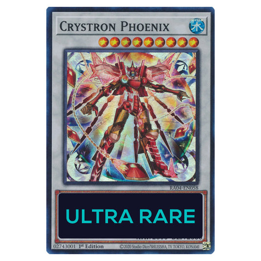 Crystron Phoenix RA04-EN058-UR card from the Yu-Gi-Oh! set Quarter Century Stampede