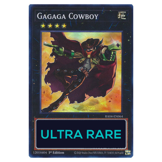Gagaga Cowboy RA04-EN064-UR card from the Yu-Gi-Oh! set Quarter Century Stampede