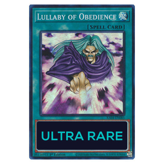 Lullaby of Obedience RA04-EN085-UR card from the Yu-Gi-Oh! set Quarter Century Stampede