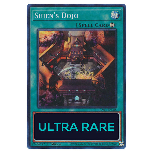 Shien's Dojo RA04-EN088-UR card from the Yu-Gi-Oh! set Quarter Century Stampede