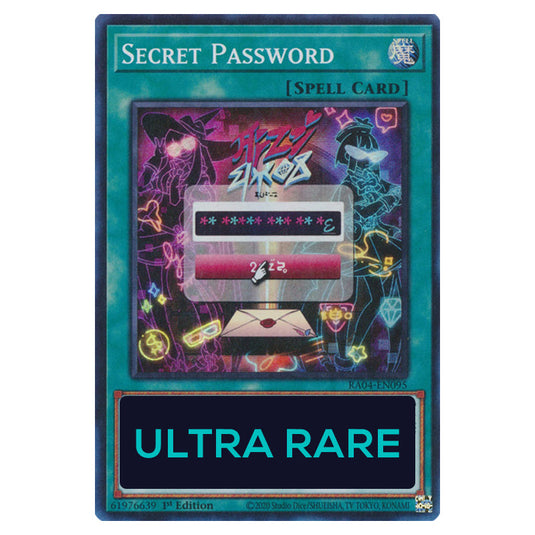 Secret Password RA04-EN095-UR card from the Yu-Gi-Oh! set Quarter Century Stampede