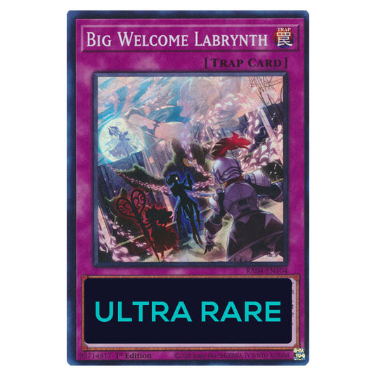 Big Welcome Labrynth RA04-EN104-UR card from the Yu-Gi-Oh! set Quarter Century Stampede