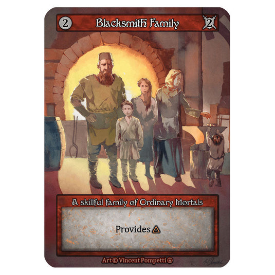 Blacksmith Family  card from the Sorcery: Contested Realm set Arthurian Legends