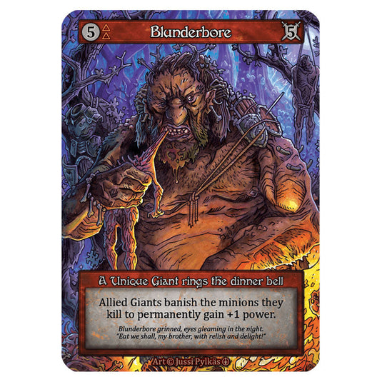 Blunderbore  card from the Sorcery: Contested Realm set Arthurian Legends