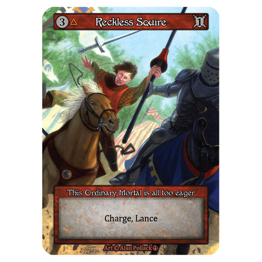 Reckless Squire  card from the Sorcery: Contested Realm set Arthurian Legends