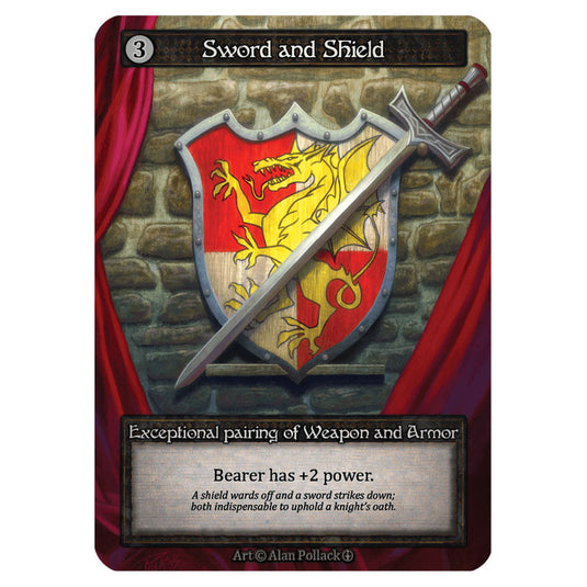 Sword and Shield  card from the Sorcery: Contested Realm set Arthurian Legends