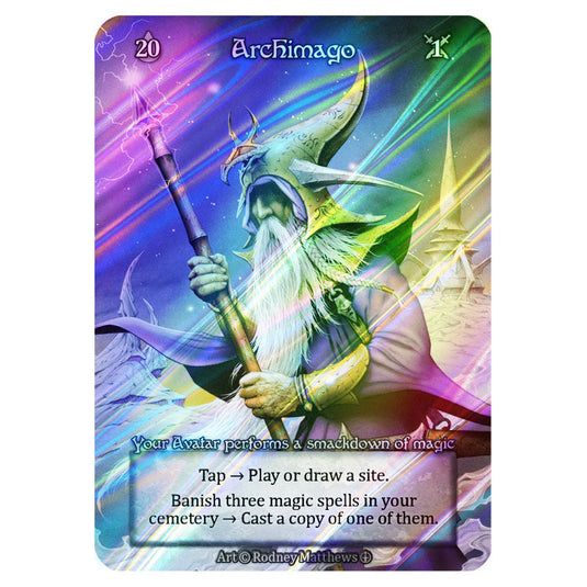 Archimago FOIL card from the Sorcery: Contested Realm set Arthurian Legends