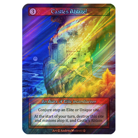 Castle's Ablaze! FOIL card from the Sorcery: Contested Realm set Arthurian Legends